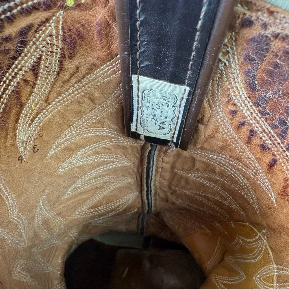 Vintage 1970s 1980s Nocona Cowboy Boots Brown Mens Size 9E 4782